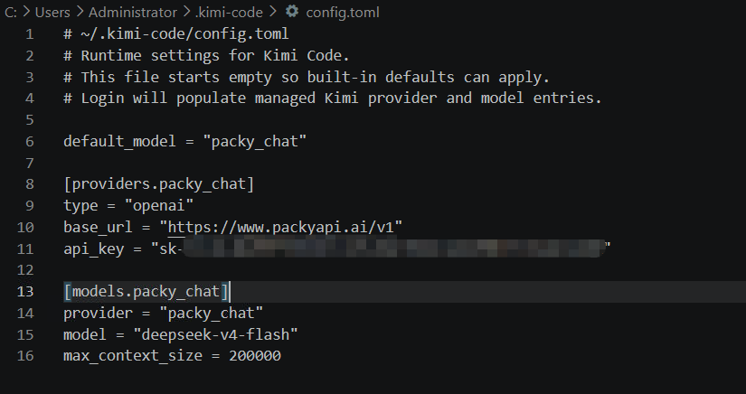 Kimi Code 的 OpenAI Chat Completions 配置