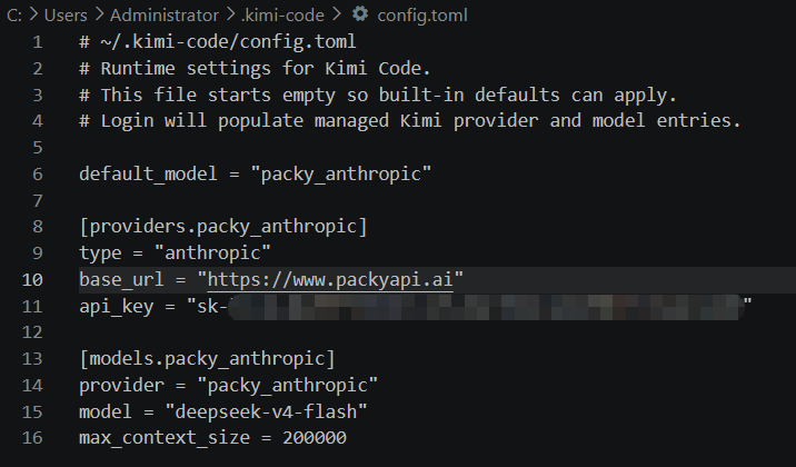 Kimi Code 的 Anthropic Messages 配置